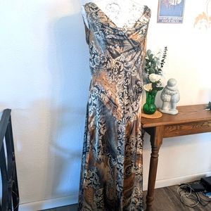 Coldwater creek Long Gold/Silver/Black Cocktail dress Sz 14